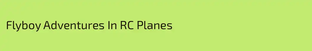 Flyboy Adventures In RC Planes